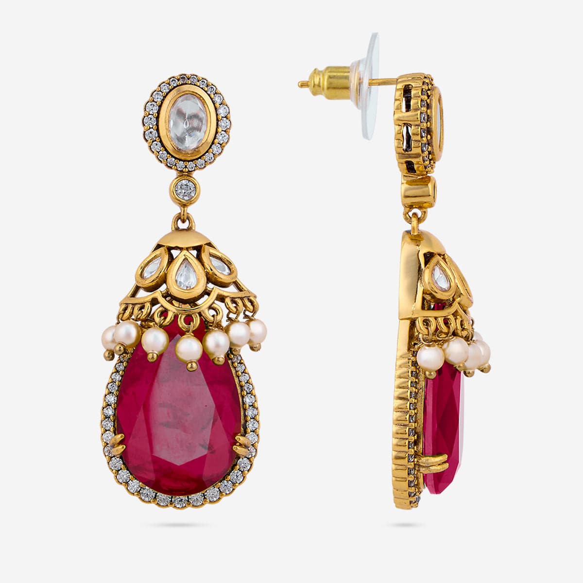 Kundan Polki Necklace Color Green Polish Victorian