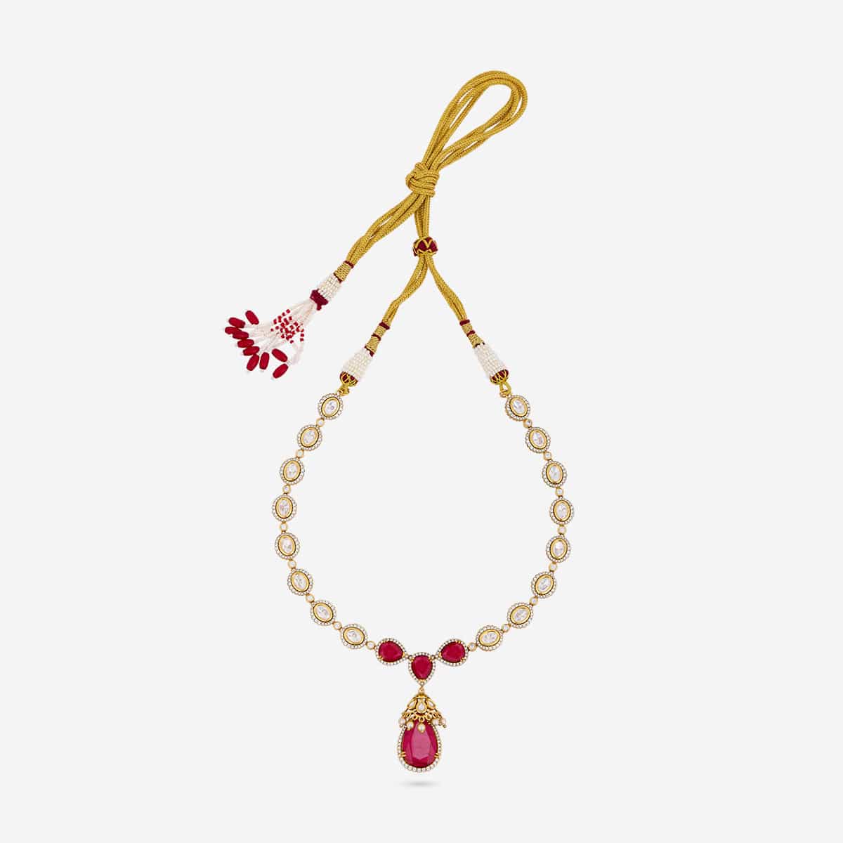 Kundan Polki Necklace Color Green Polish Victorian