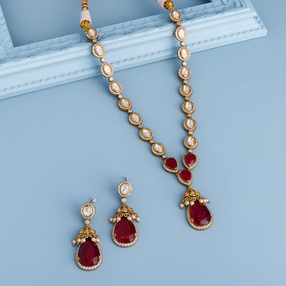 Kundan Polki Necklace Color Green Polish Victorian