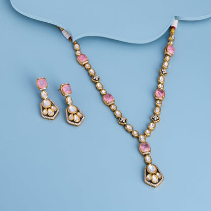 Kundan Polki Necklace Color Green Polish Victorian