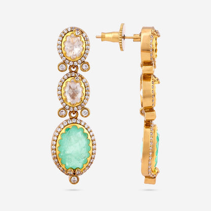 Kundan Polki Necklace Color Green Polish Victorian