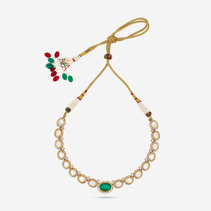 Kundan Polki Necklace Color Green Polish Victorian