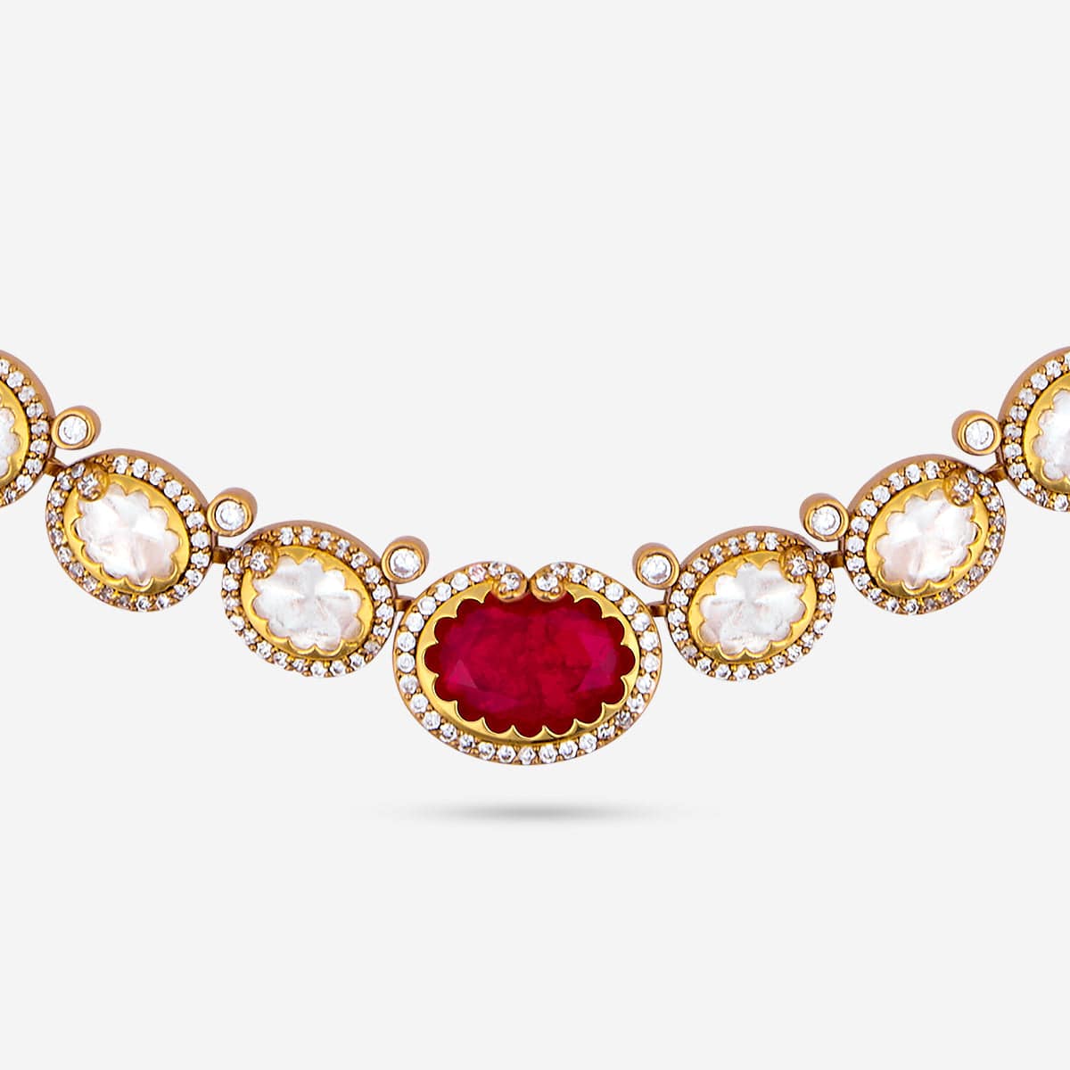 Kundan Polki Necklace Color Green Polish Victorian