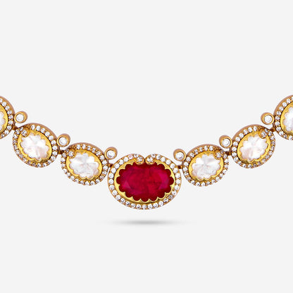 Kundan Polki Necklace Color Green Polish Victorian