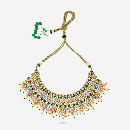 Kundan Polki Necklace Color Green Polish Victorian