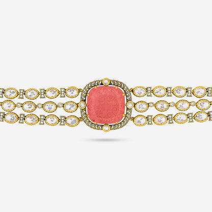 Kundan Polki Necklace Color Green Polish Victorian