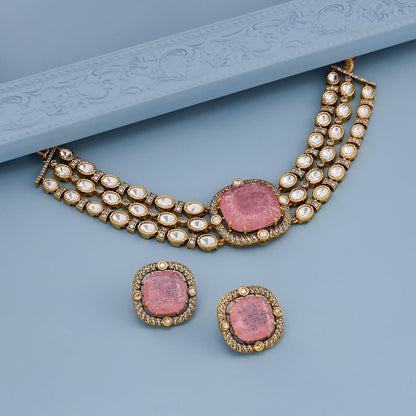 Kundan Polki Necklace Color Green Polish Victorian