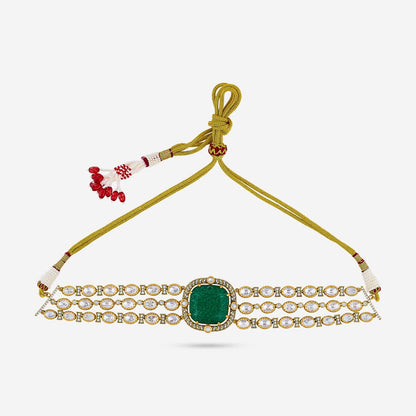 Kundan Polki Necklace Color Green Polish Victorian
