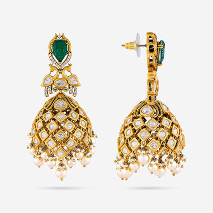 Kundan Polki Necklace Color Green Polish Victorian