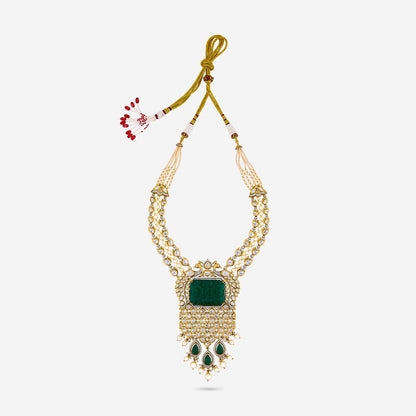 Kundan Polki Necklace Color Green Polish Victorian