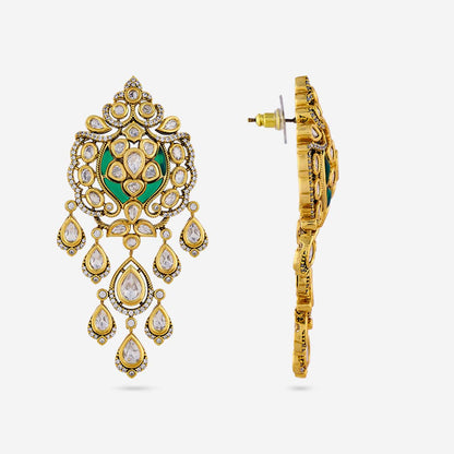 Kundan Polki Necklace Color Green Polish Victorian