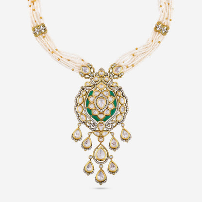 Kundan Polki Necklace Color Green Polish Victorian