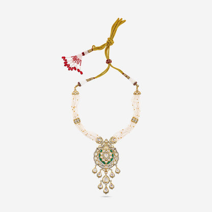 Kundan Polki Necklace Color Green Polish Victorian