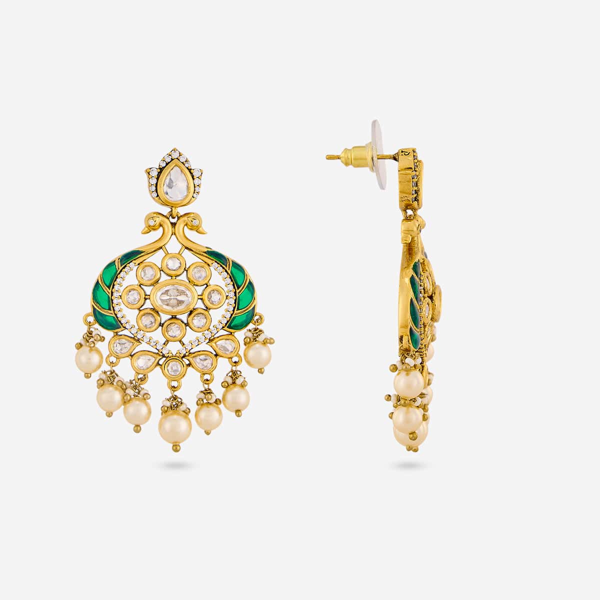 Kundan Polki Necklace Color Green Polish Victorian