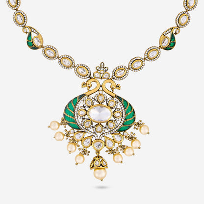 Kundan Polki Necklace Color Green Polish Victorian
