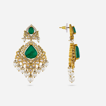 Kundan Polki Necklace Color Green Polish Victorian