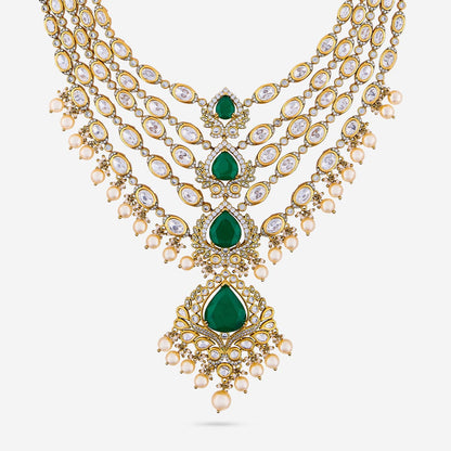 Kundan Polki Necklace Color Green Polish Victorian