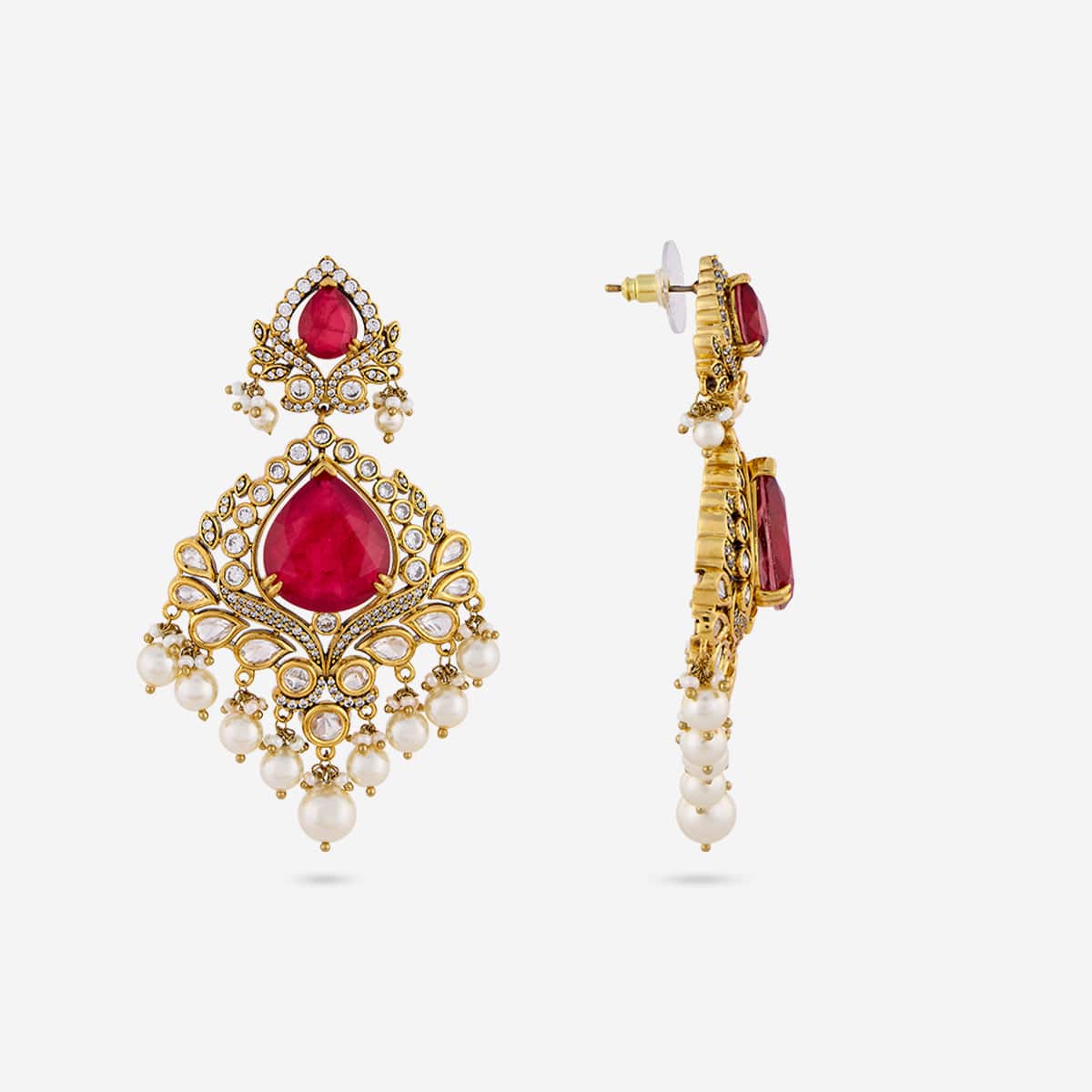 Kundan Polki Necklace Color Green Polish Victorian