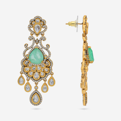 Kundan Polki Necklace Color Green Polish Victorian