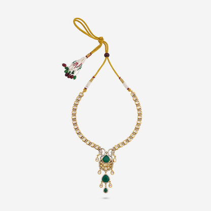 Kundan Polki Necklace Color Green Polish Victorian