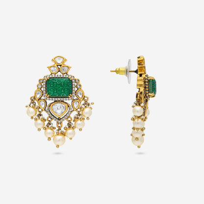 Kundan Polki Necklace Color Green Polish Victorian