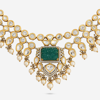 Kundan Polki Necklace Color Green Polish Victorian