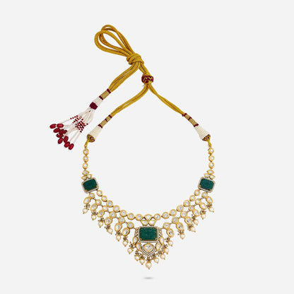 Kundan Polki Necklace Color Green Polish Victorian