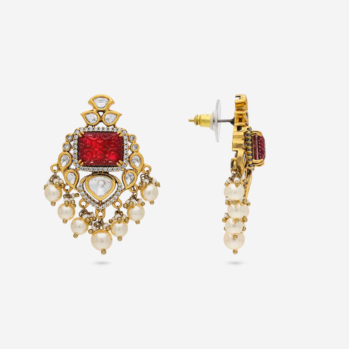 Kundan Polki Necklace Color Green Polish Victorian