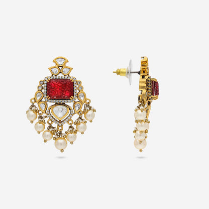 Kundan Polki Necklace Color Green Polish Victorian