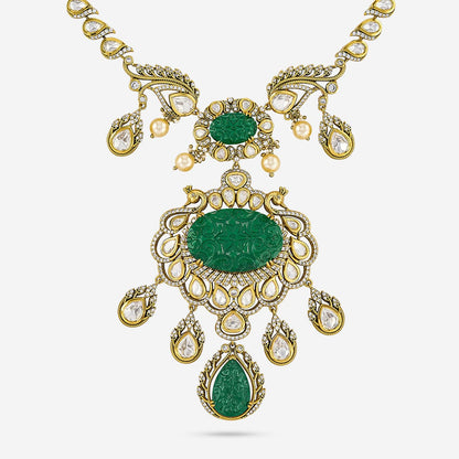 Kundan Polki Necklace Color Green Polish Victorian