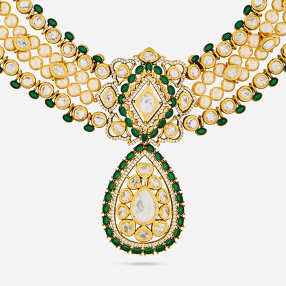 Kundan Polki Necklace Color Green Polish Victorian