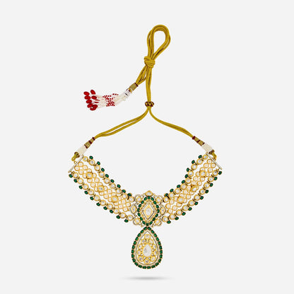 Kundan Polki Necklace Color Green Polish Victorian