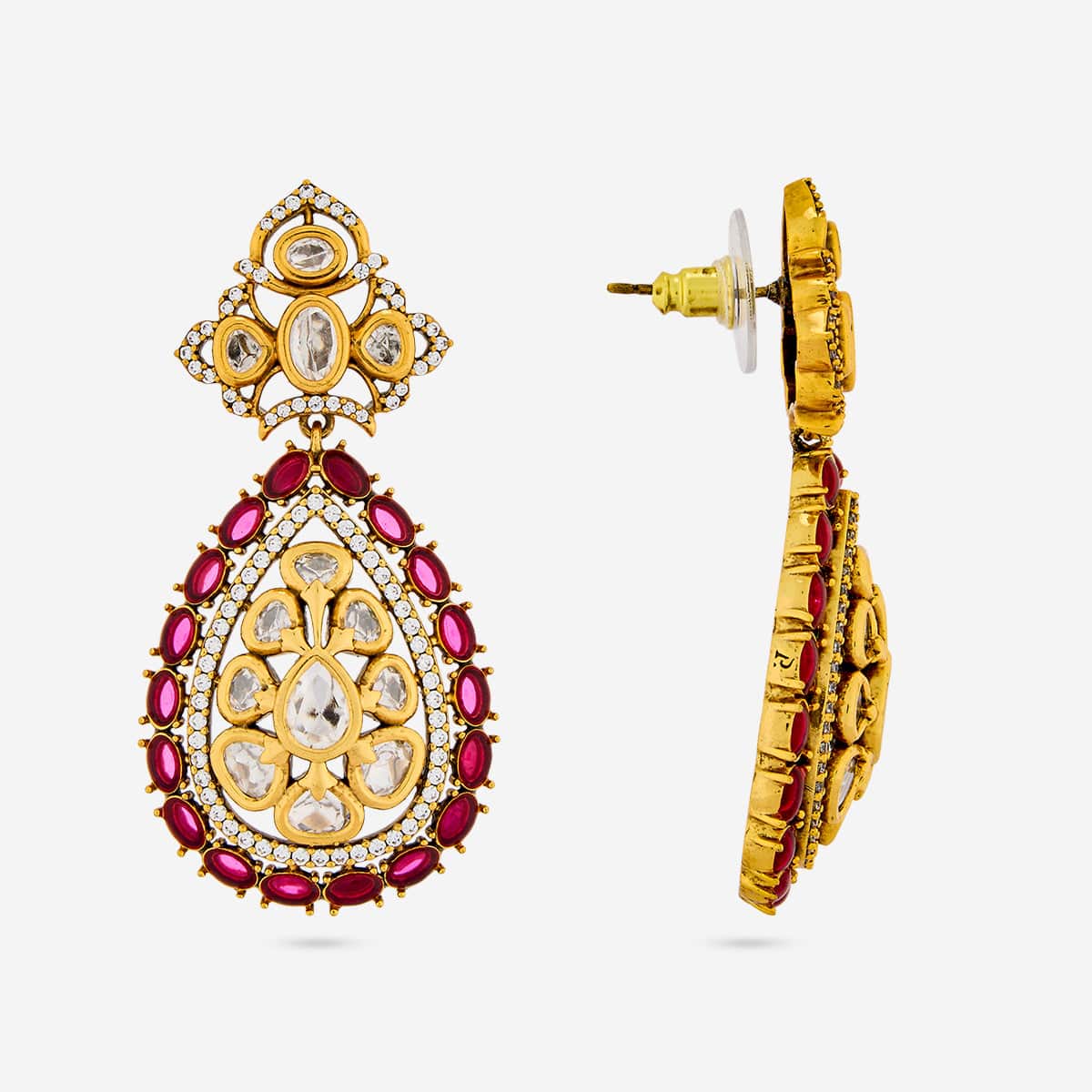 Kundan Polki Necklace Color Green Polish Victorian