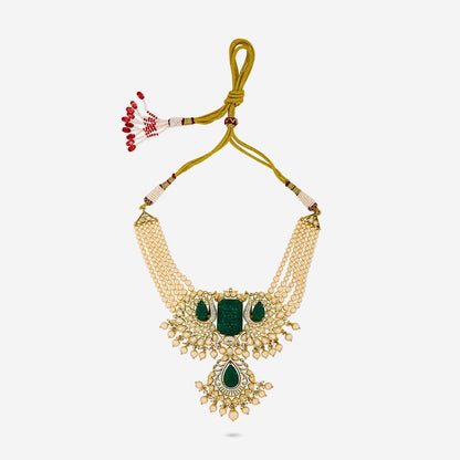 Kundan Polki Necklace Color Green Polish Victorian