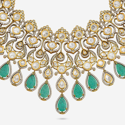 Kundan Polki Necklace Color Mint Polish Victorian