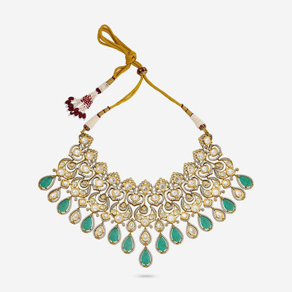 Kundan Polki Necklace Color Mint Polish Victorian