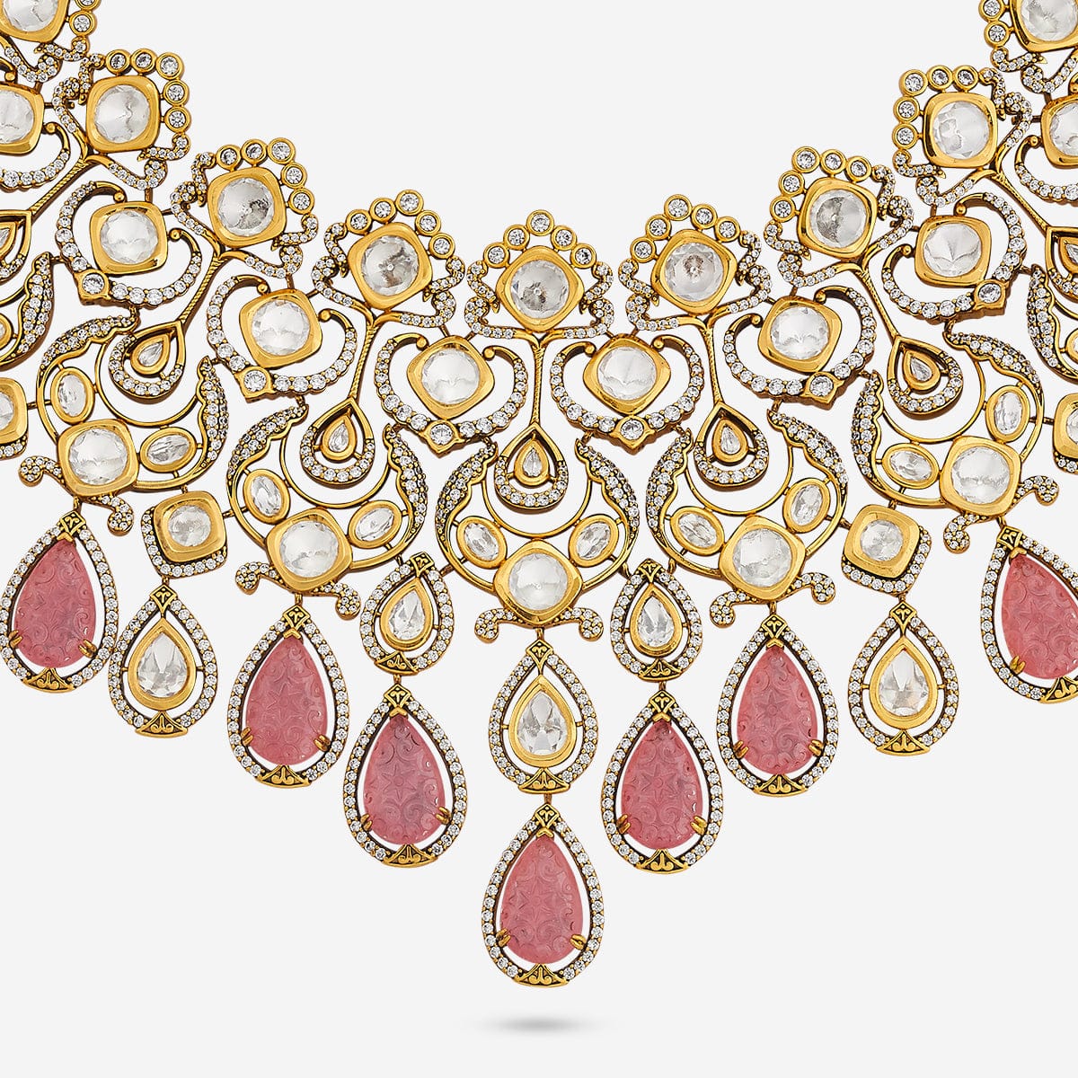Kundan Polki Necklace Color Mint Polish Victorian
