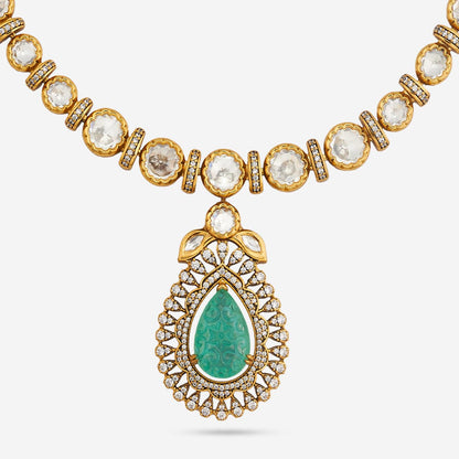 Kundan Polki Necklace Color Mint Polish Victorian