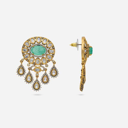 Kundan Polki Necklace Color Mint Polish Victorian