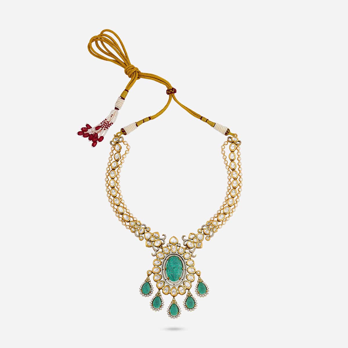 Kundan Polki Necklace Color Mint Polish Victorian