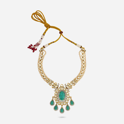 Kundan Polki Necklace Color Mint Polish Victorian