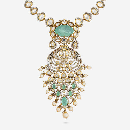 Kundan Polki Necklace Color Mint Polish Victorian