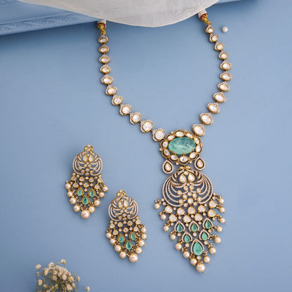 Kundan Polki Necklace Color Mint Polish Victorian