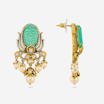 Kundan Polki Necklace Color Mint Polish Victorian