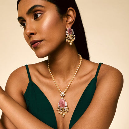 Kundan Polki Necklace Color Mint Polish Victorian