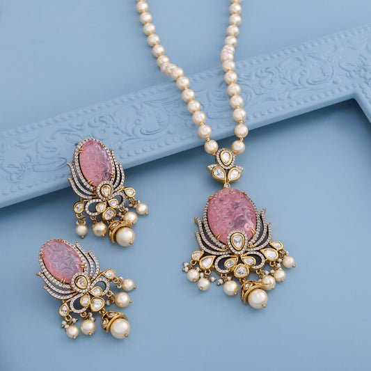 Kundan Polki Necklace Color Mint Polish Victorian