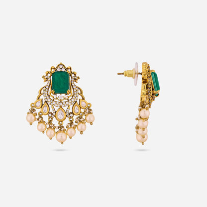 Kundan Polki Necklace Color Green Polish Victorian