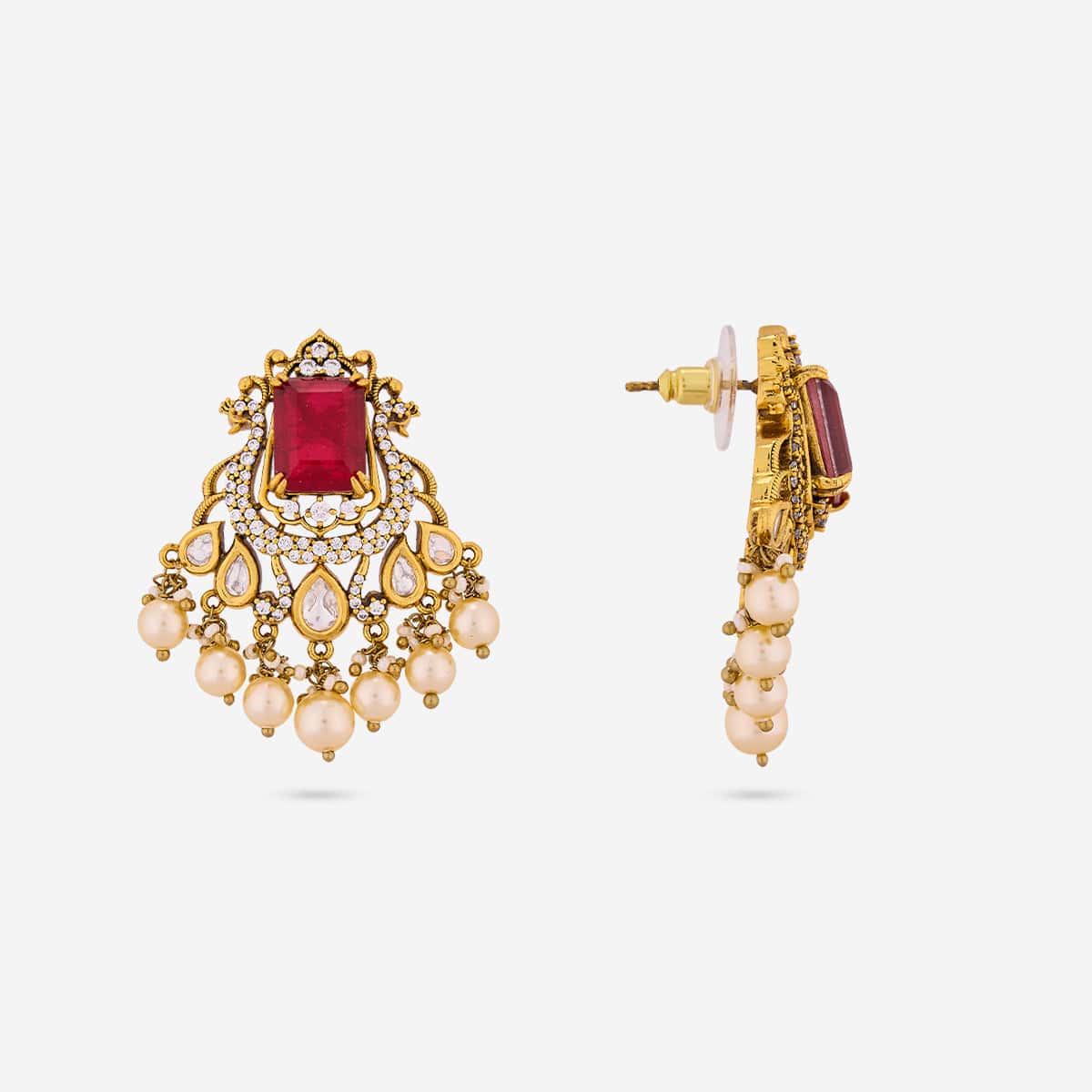 Kundan Polki Necklace Color Green Polish Victorian