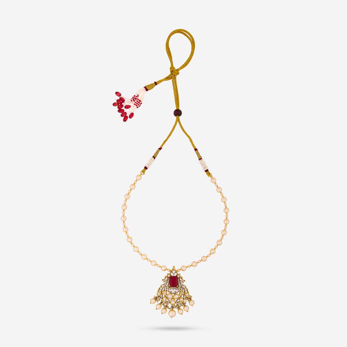 Kundan Polki Necklace Color Green Polish Victorian