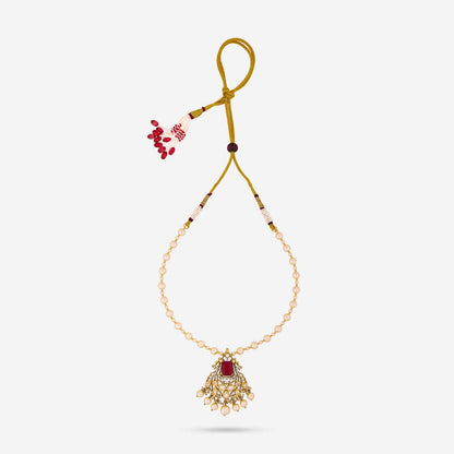 Kundan Polki Necklace Color Green Polish Victorian